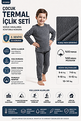 Termal Çocuk İçlik Soft Set I. Seviye - Antrasit - 4