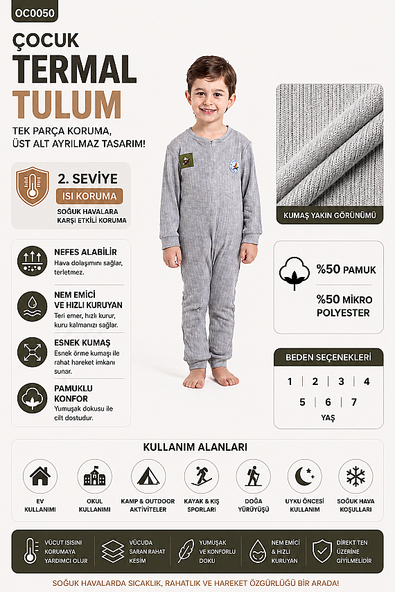 Termal İçlik Soft Tulum Set I. Seviye - Antrasit - 4